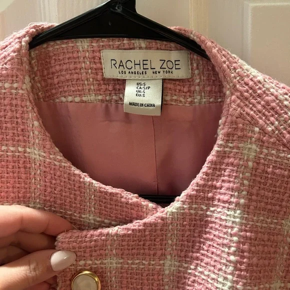 Rachel Zoe Pink Tweed Cropped Jacket. Size small - Picture 3 of 3